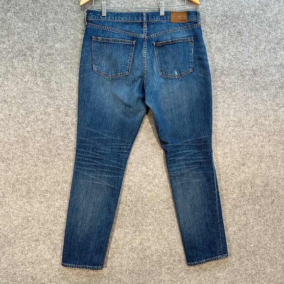 Madewell Jeans Womens 29 The Slim Boyjean Midrise Medium Wash Distressed - Picture 4 of 11